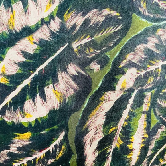 NILE Tropical PALM Leaf Print Resort Style Blouse Large - Picture 5 of 12